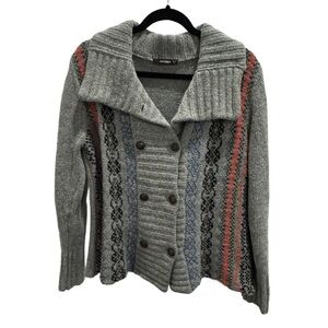 Kerisma Gray and Red Patterned Cardigan